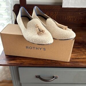 Rothy's Cream Loafers with Tassels